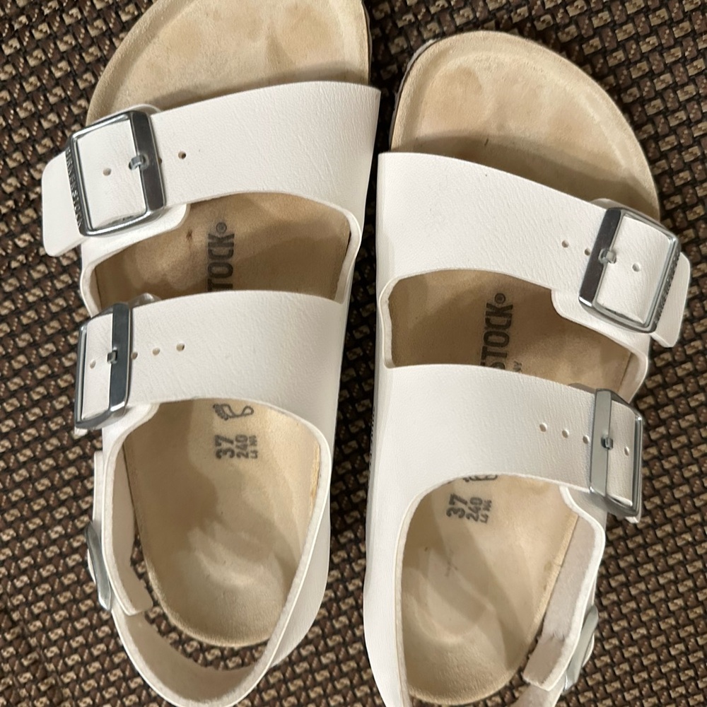 Birkenstock White Sandals in size 37